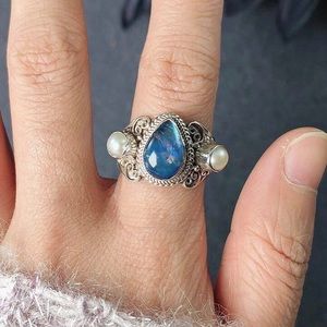 ‼️Clearance‼️Sterling silver moonstone pearl ring